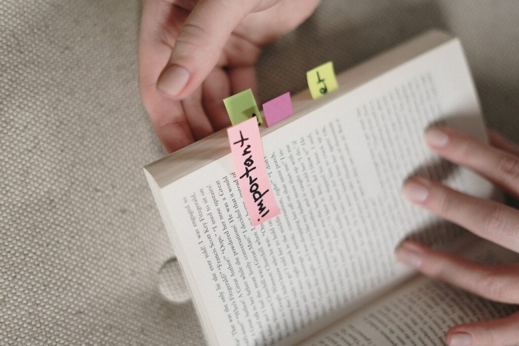 Book with book marks